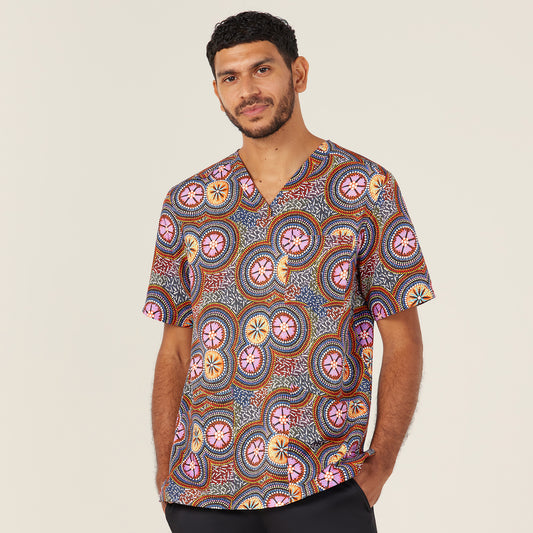 NNT Bush Tucker Print Unisex Scrub Top - CATRGJ