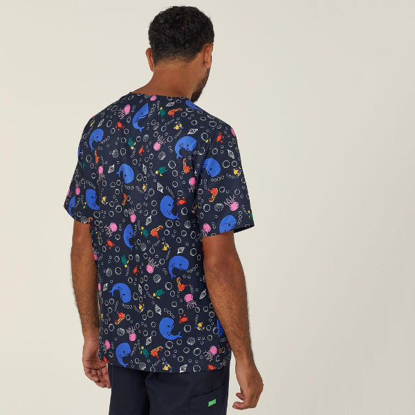 Polyester Print Under Sea Scrub Top - CATRFW