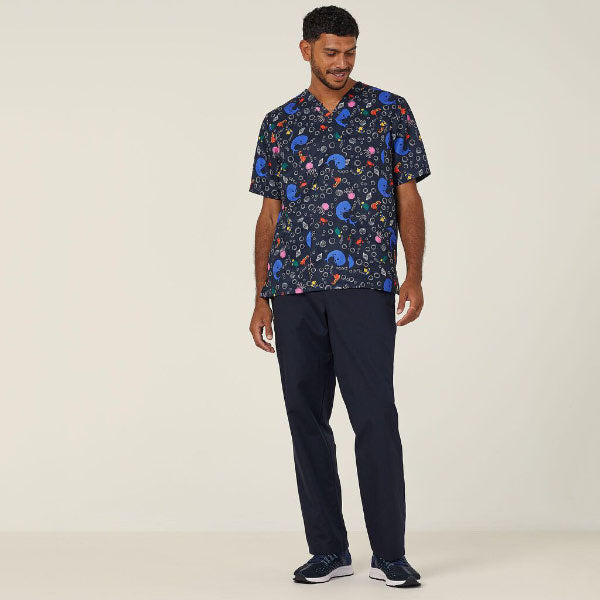 Polyester Print Under Sea Scrub Top - CATRFW
