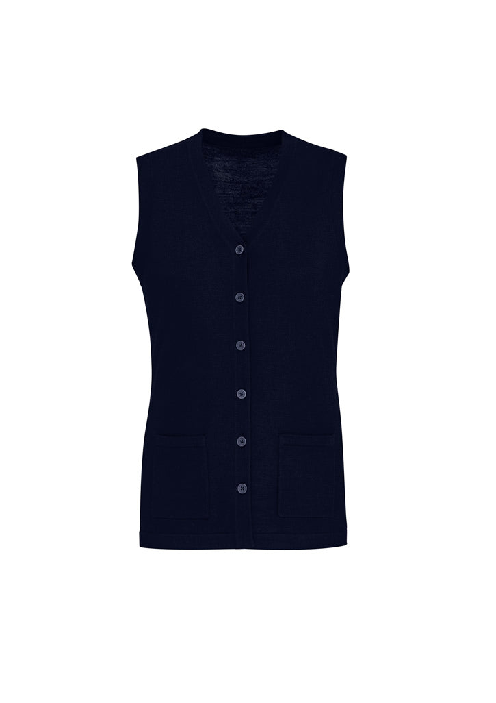 Womens Button Front Knit Vest - CK961LV