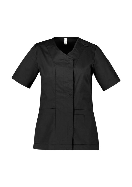 Biz Care Parks Women's Zip Front Crossover Scrub Top - CST240LS