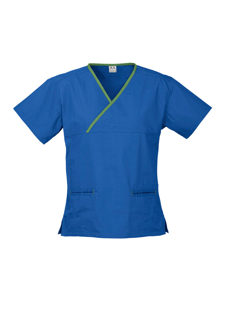Womens Contrast Crossover Scrub Top - H10722