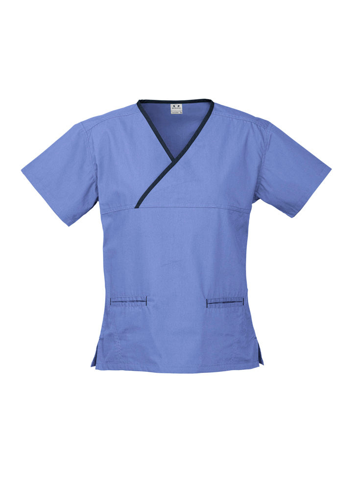 Womens Contrast Crossover Scrub Top - H10722