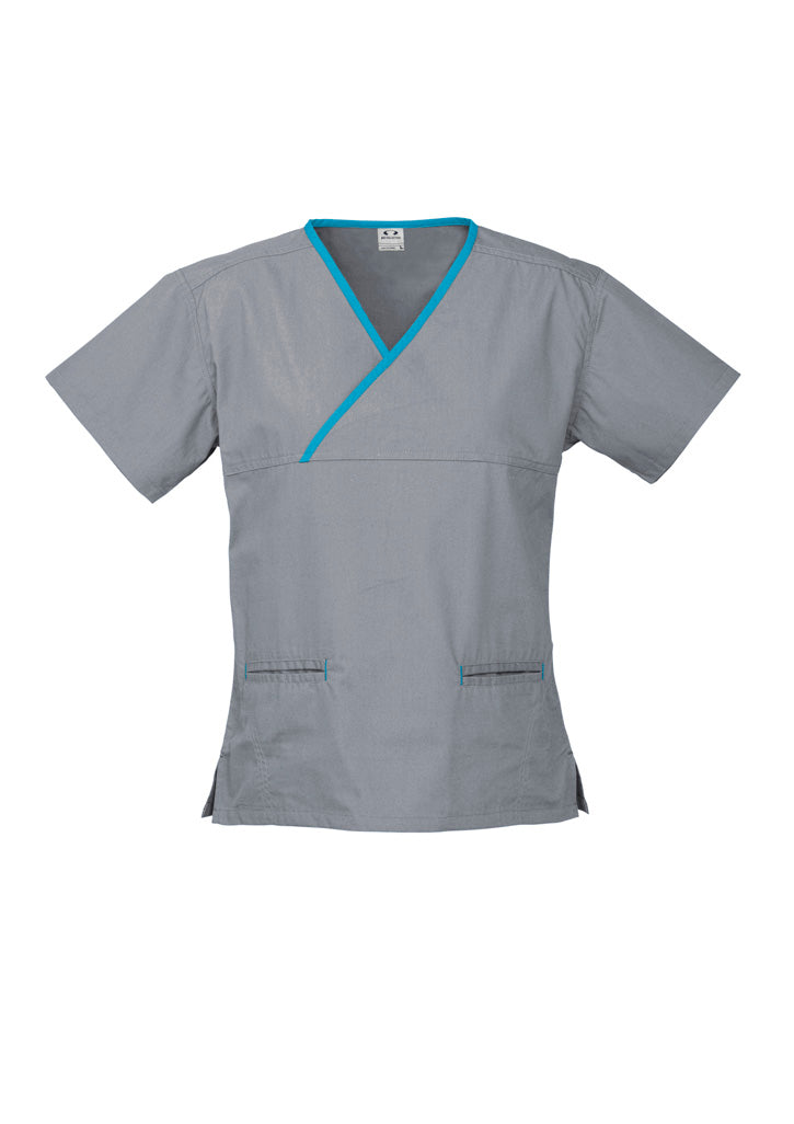 Womens Contrast Crossover Scrub Top - H10722