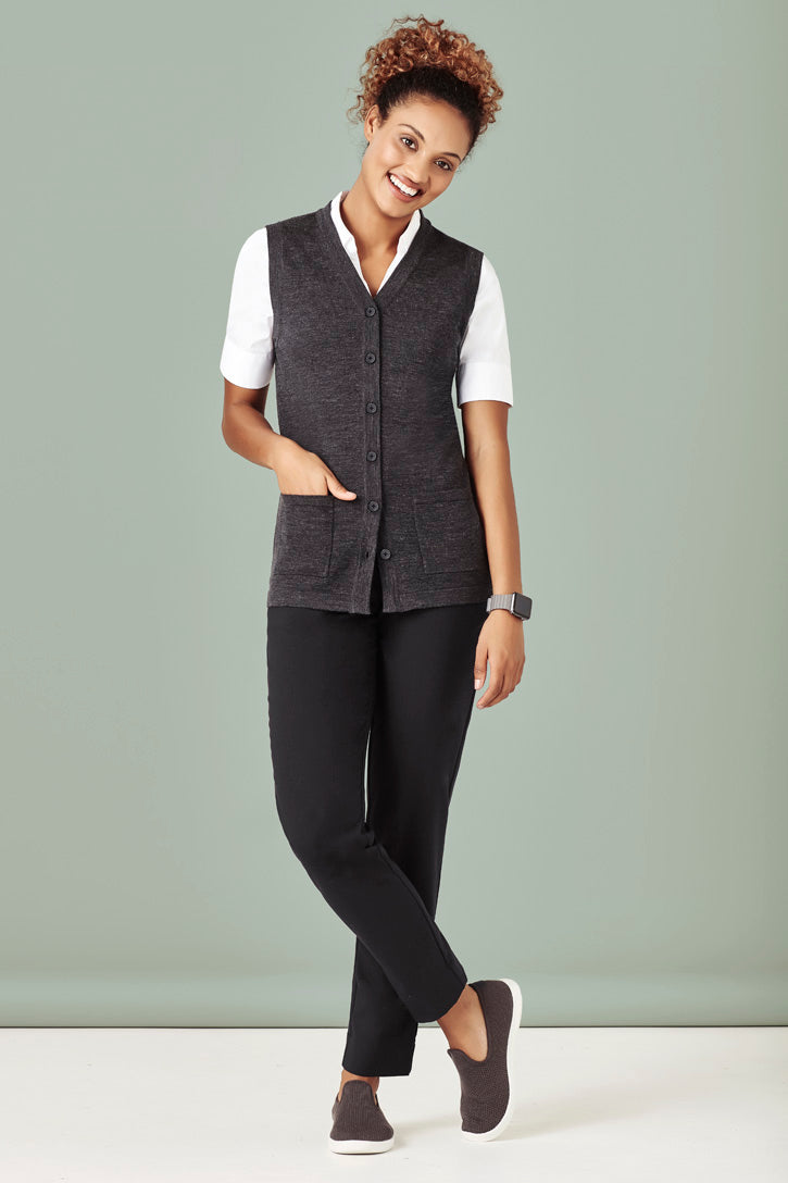 Womens Button Front Knit Vest - CK961LV
