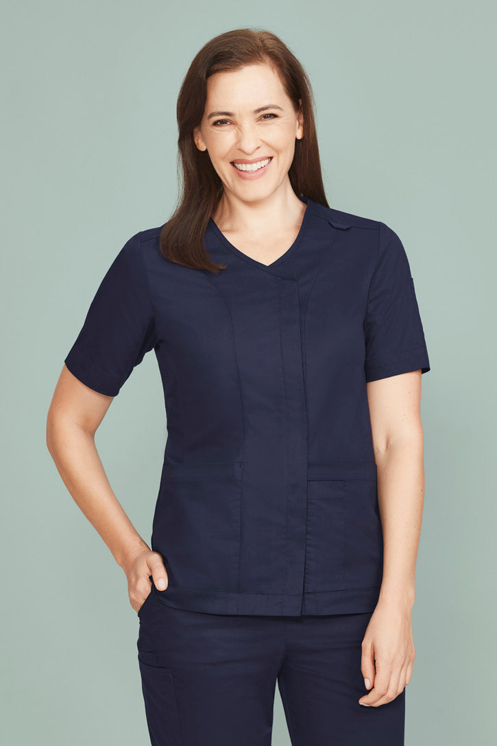 Parks Womens Zip Front Crossover Scrub Top - CST240LS
