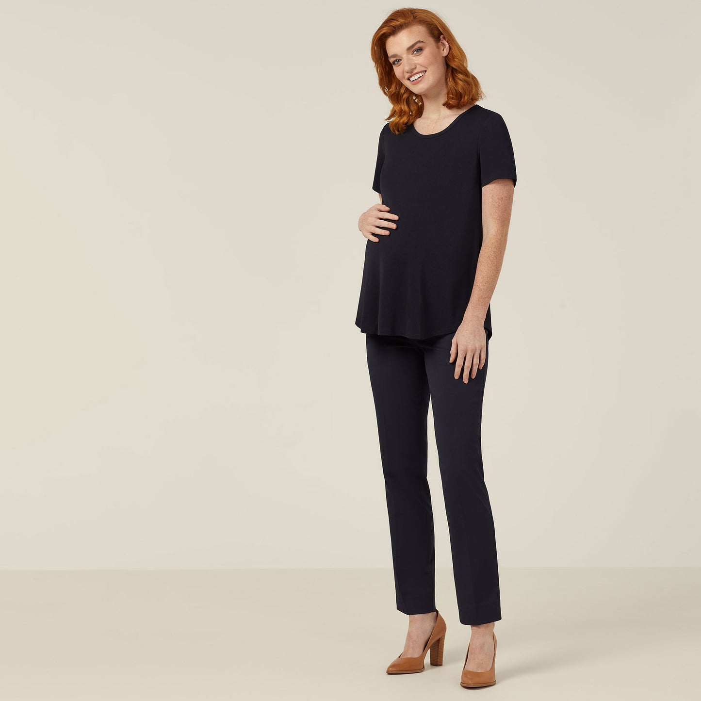 Womens Poly Viscose Stretch Twill Maternity Pant - CAT3XM