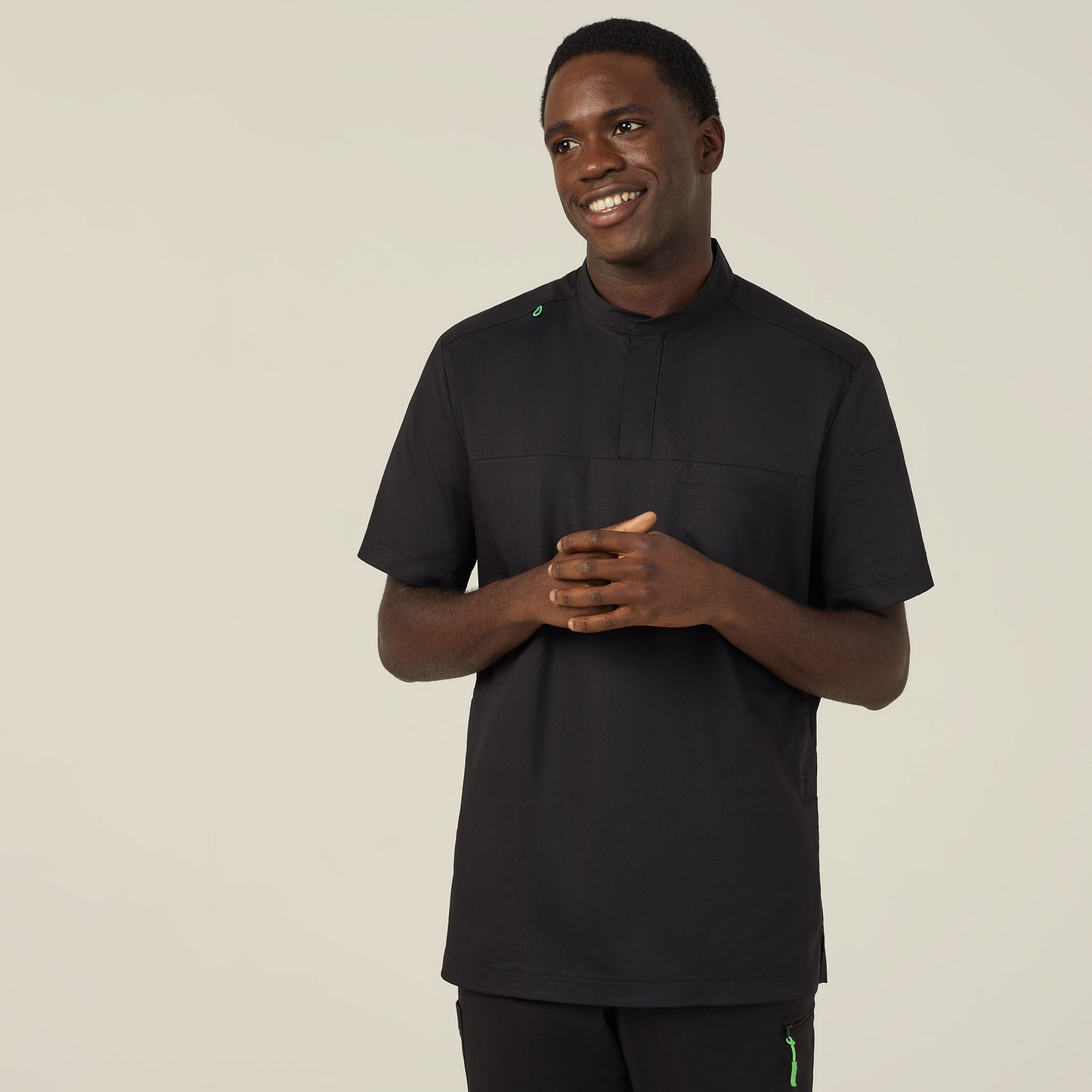 Unisex Next-Gen Antibacterial Active Doherty Mandarin Collar Scrub Top - CATRFN