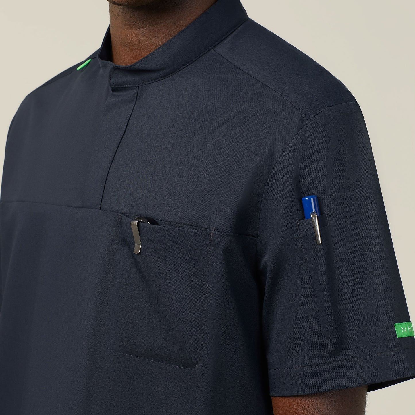 Unisex Next-Gen Antibacterial Active Doherty Mandarin Collar Scrub Top - CATRFN