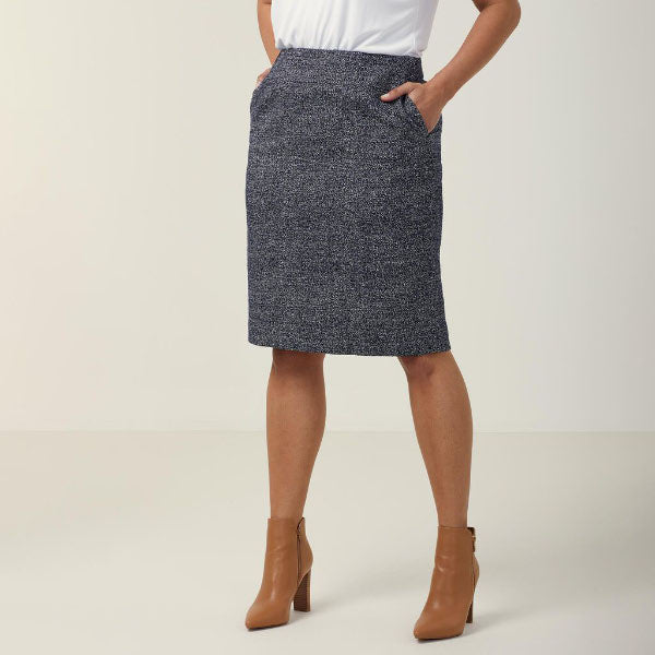 Doby Textured Tweed Pencil Skirt - CAT2NG