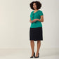 Matt Jersey Cap Sleeve Ruffle Neck T Top - CAT48H