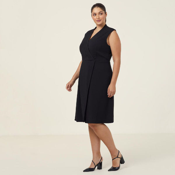 French Georgette Sleeveless Wrap Dress - CAT67Z