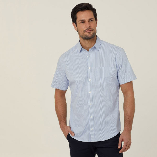 Mens Avignon Stripe Short Sleeve Shirt - CATJDK