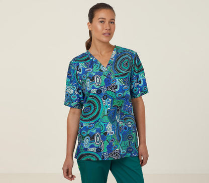 NNT Warlu Indigenous Print Unisex Scrub Top - CATRFR