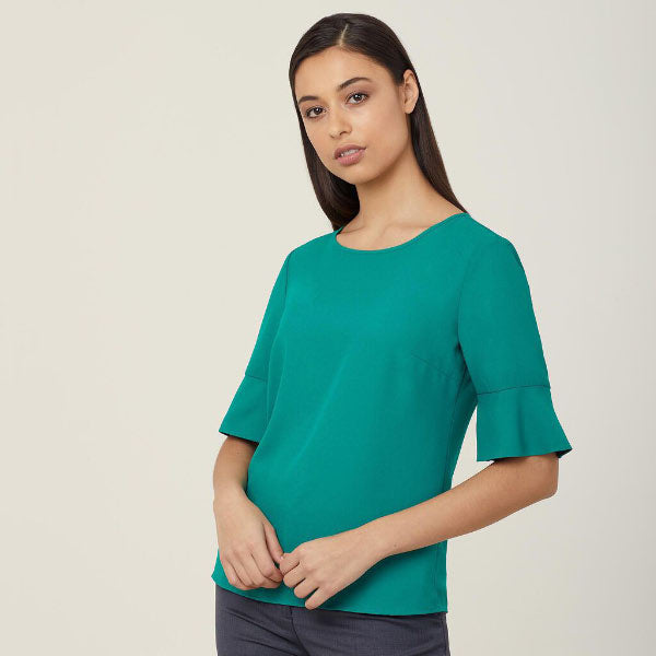 French Georgette Fluted Sleeve Top - CATU5T