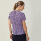 Anti-Bacterial Polyester Petal Print Short Sleeve Top - CATUFA