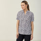 Anti-Bacterial Polyester Petal Print Short Sleeve Tunic - CATUHU