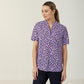 Anti-Bacterial Polyester Petal Print Short Sleeve Tunic - CATUHU