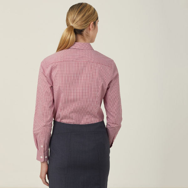 Womens Avignon Gingham Check Long Sleeve Slim Fit Shirt - CATUKS