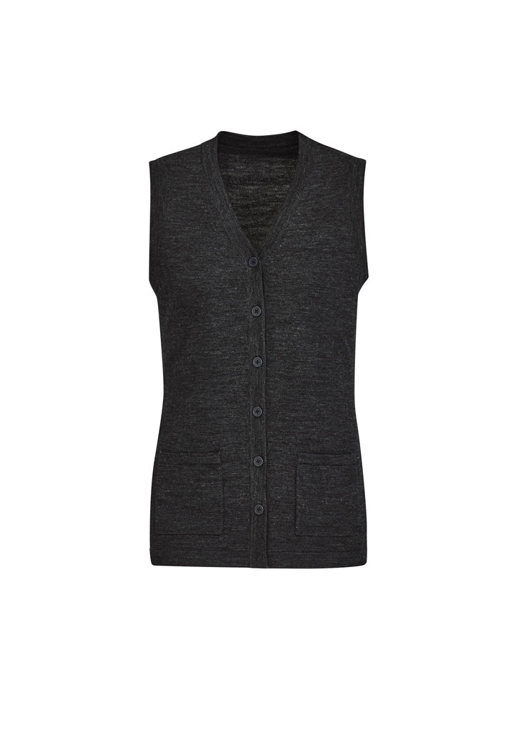 Womens Button Front Knit Vest - CK961LV