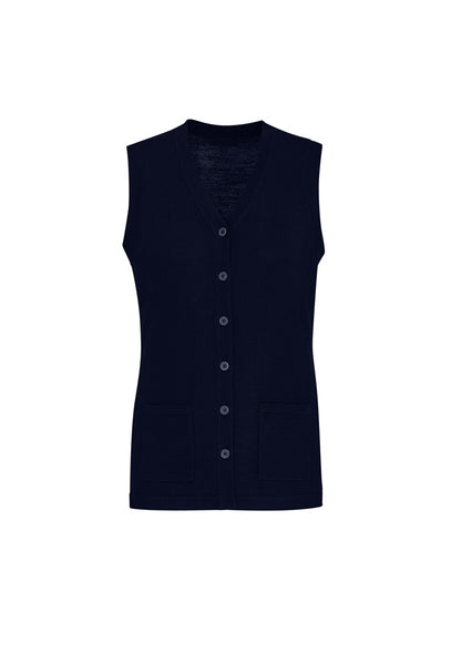 Biz Care Women's Knit Button Front Knit Vest - CK961LV