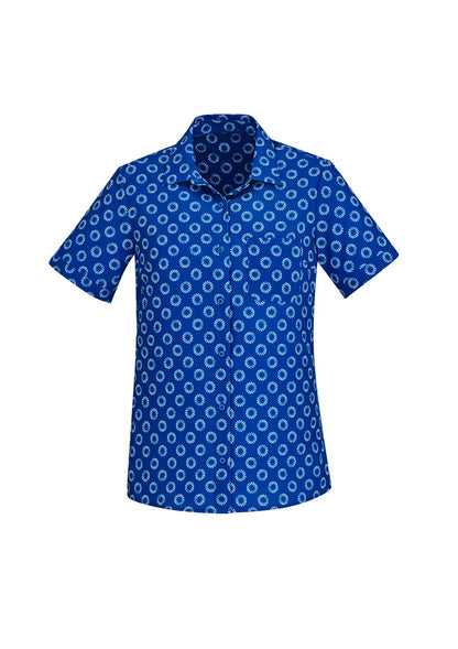 Biz Care Florence Women's Daisy Print Short Sleeve Shirt - CS948LS