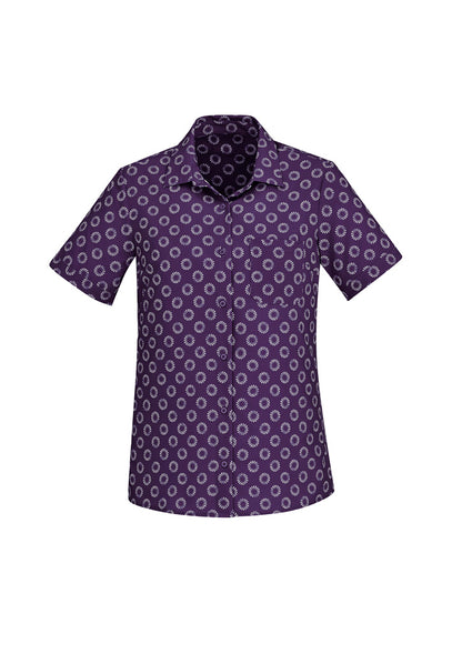 Biz Care Florence Women's Daisy Print Short Sleeve Shirt - CS948LS