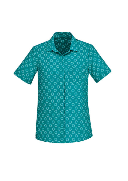 Biz Care Florence Women's Daisy Print Short Sleeve Shirt - CS948LS