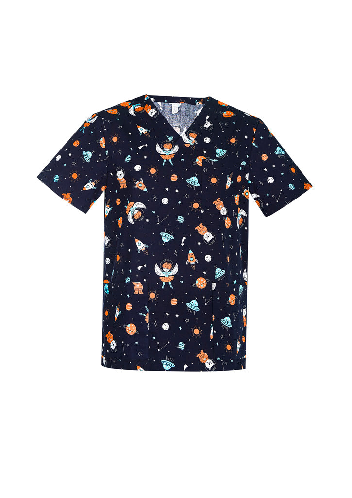 Space Party Mens Scrub Top - CST148MS