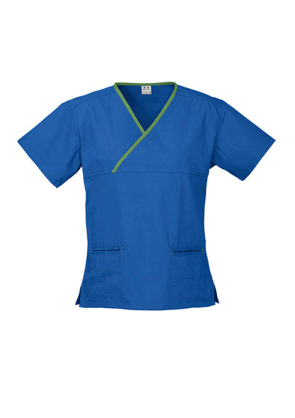 Biz Care Contrast Crossover Women's Scrub Top - H10722