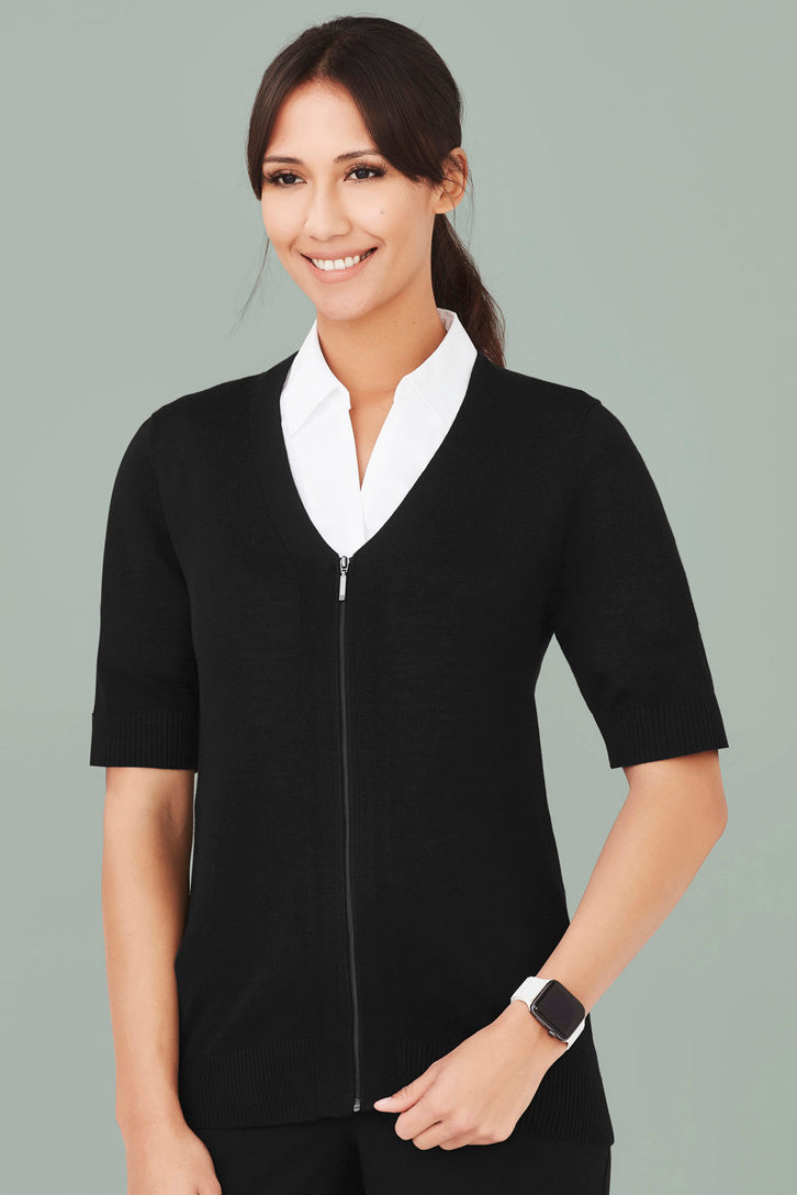 Womens Zip Front SS Knit - CK962LC