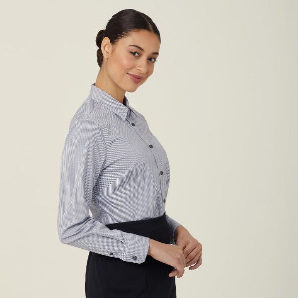 Womens Avignon Gingham Check Long Sleeve Slim Fit Shirt - CATUKS